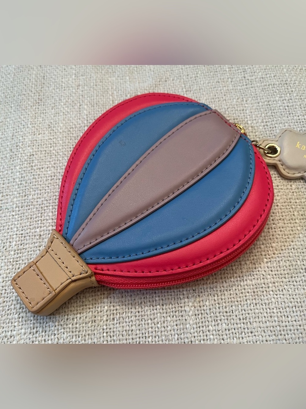 Kate Spade Leather Hot Air Balloon Coin Purse Wallet CC Holder Lipstick Case - Picture 2 of 8